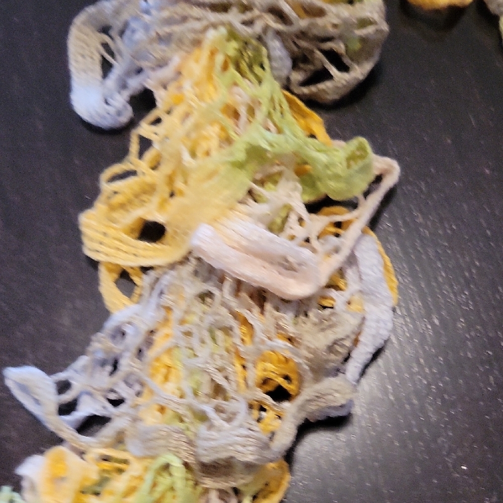 Multicolor Ruffled Hand Knit Yarn Scarf - Picture 5 of 6